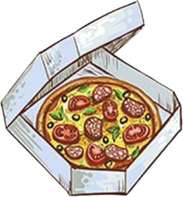 illustration de pizza dans une boite
